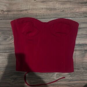 Fashion Nova Red Lace-Up Top